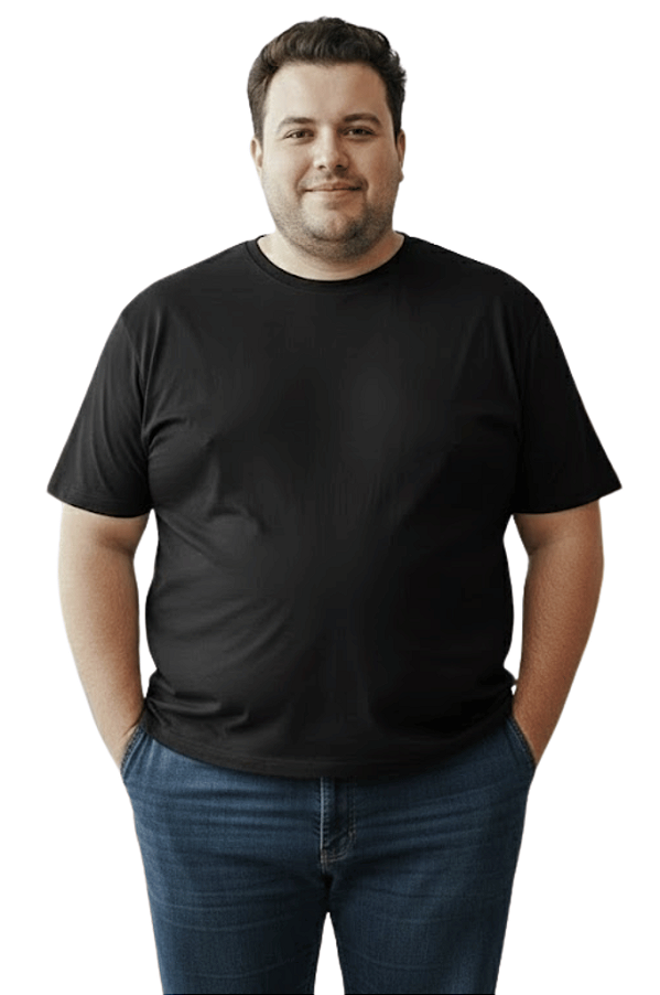 Camisa Meia Manga Plus Size Básica Tigs