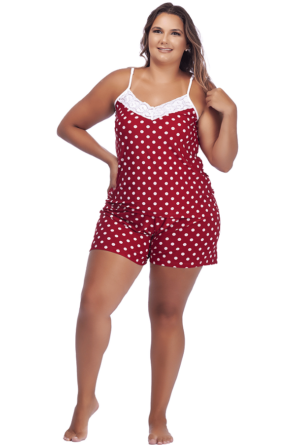 Short Doll Estampado Alça Fina Liganete Souza