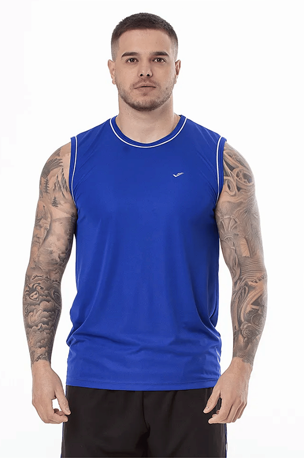 Camiseta Machão com Detalhes em Fita Contrastantes Elite