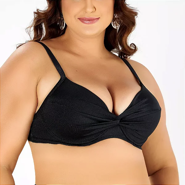 Top Plus Com Bojo Anatômico Nó Liso Alça Regulável Banho De Mar