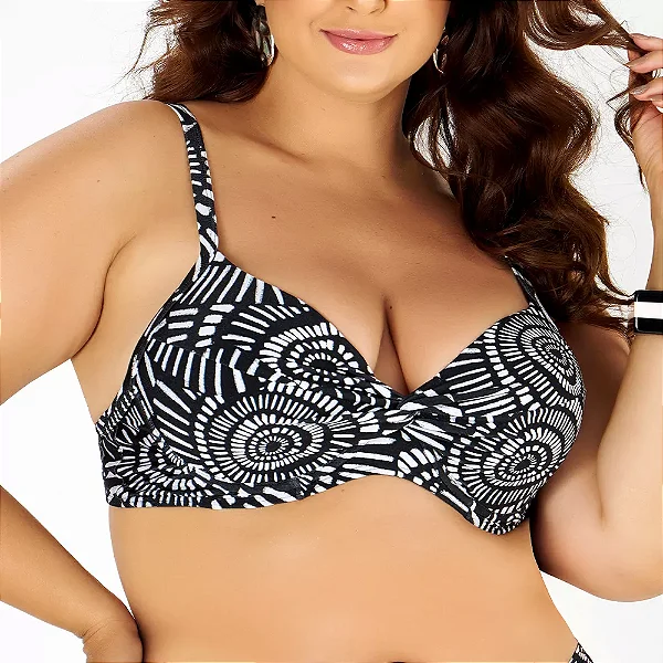 Top Plus Com Nó Estampado Ouriço Do Mar Banho De Mar