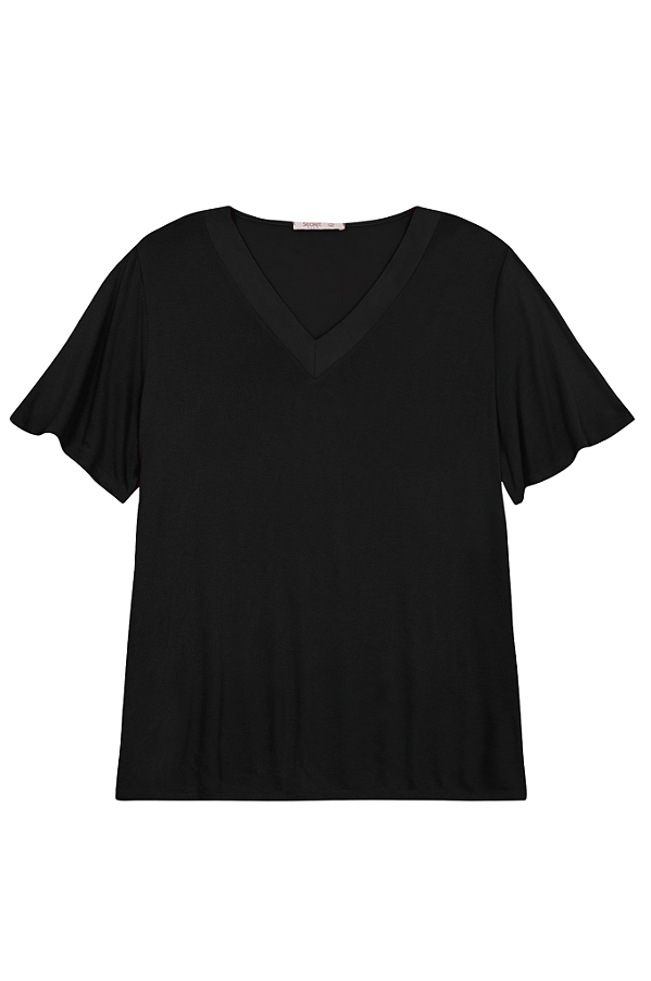 Blusa Meia Manga Viscose Tricot Plus Size Secret Glam