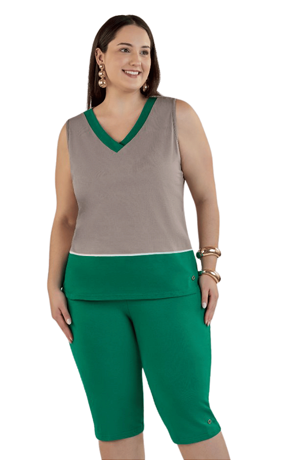 Regata Meia Manga Gola V Juanna