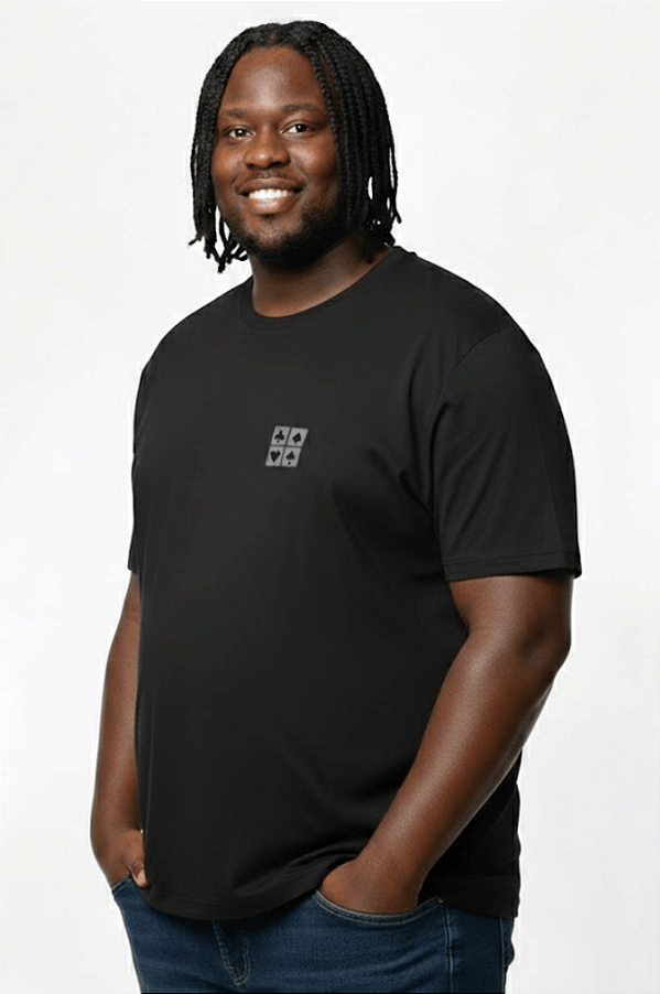 Camisa Plus Size Meia Manga Naipes de Baralho HF