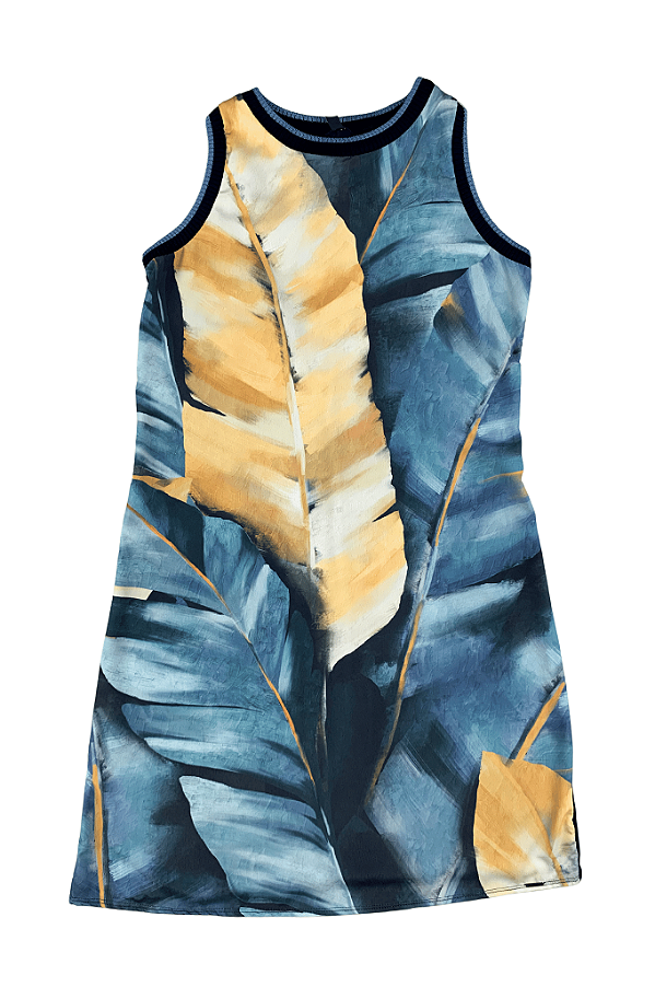 Vestido Sem Mangas Estampado Viscose Lunender