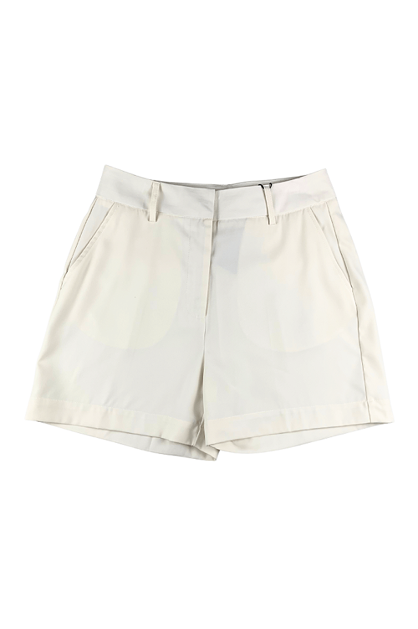 Short Feminino Com Bolsos Creme Lunar Poliester Lunender