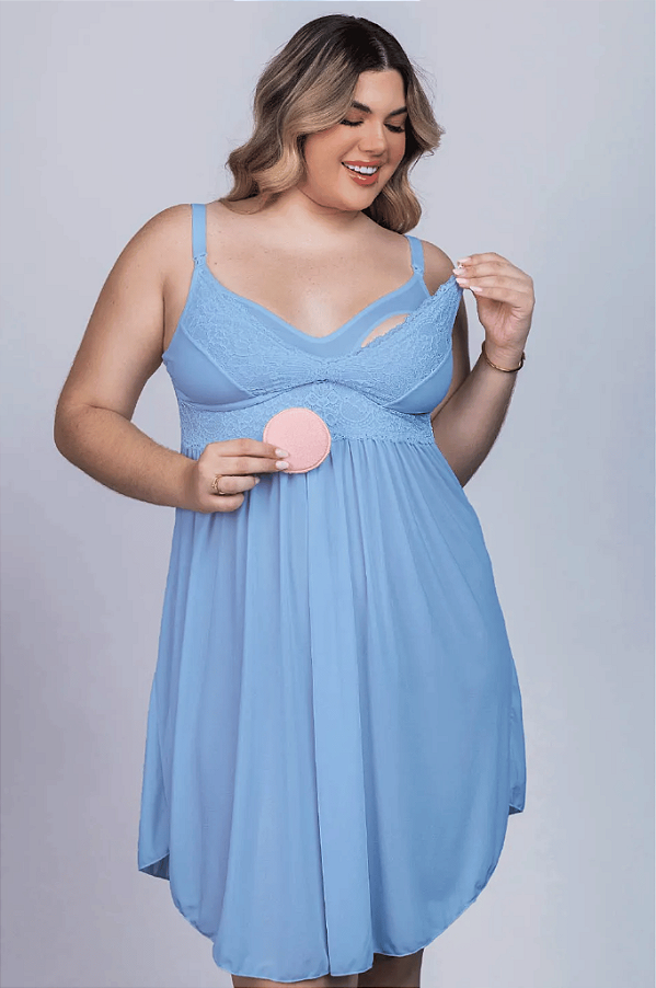 Camisola Amamentação em Renda e Liganete Santa Passion