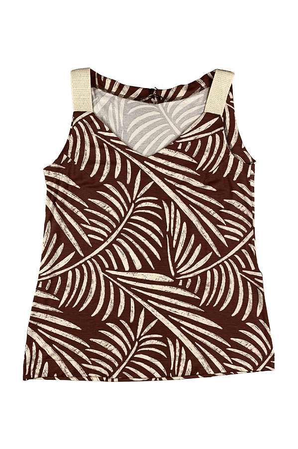 Blusa Regata Feminina Vida Alças Viscose Cadarço Algodão Cor Do Céu