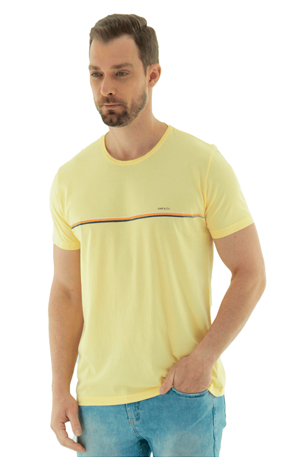 Camiseta T-Shirt Listrinha Amarela Venere