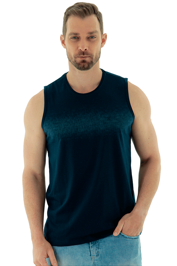 Camiseta Regata Machão Estampada Listrada Venere