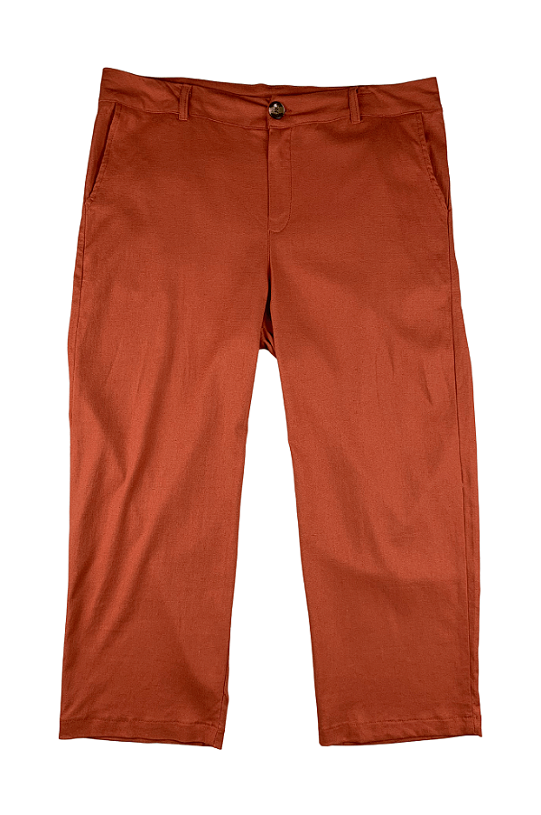 Calça Pantacourt Feminina Linen Barrielli