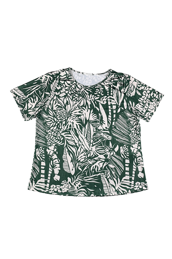 Blusa Feminina Meia Manga Alongada Essence Verde Mirasul