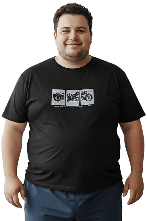 Camiseta Plus Size Estampa de Moto Rippoint