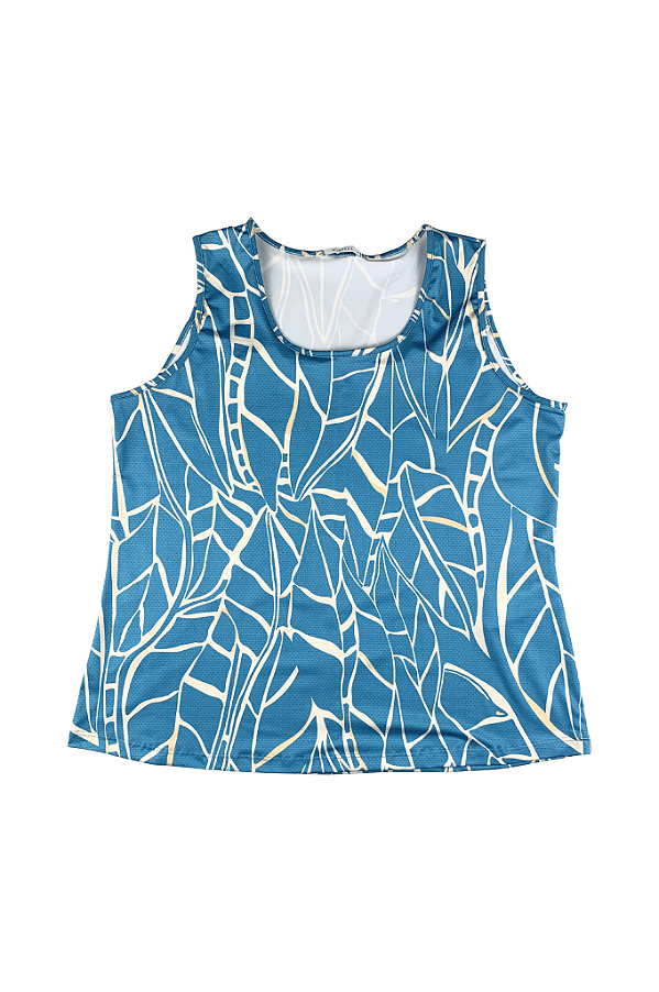 Blusa Feminina Plus Size Essence Mix Estampada Azul Mirasul