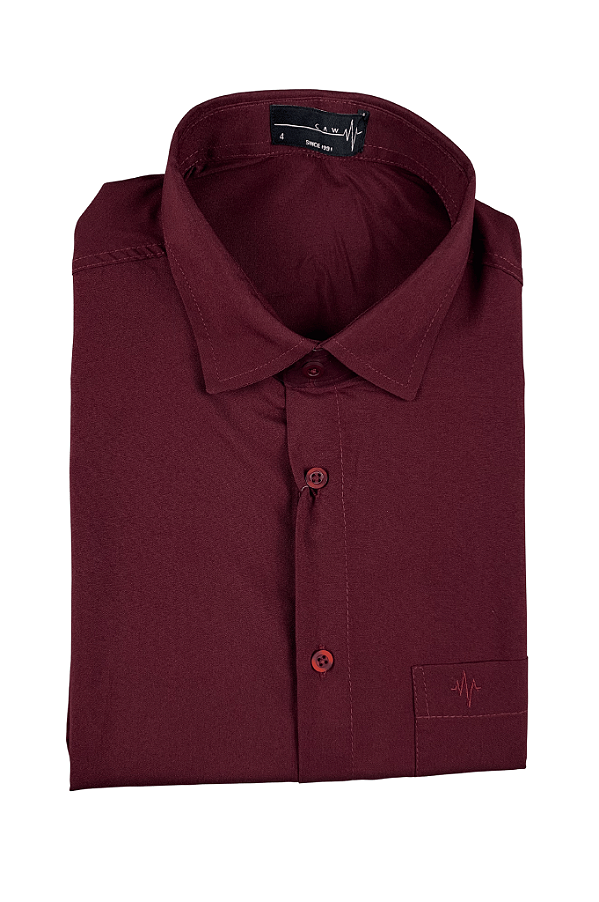Camisa Social Com Bolso Manga Curta Caw