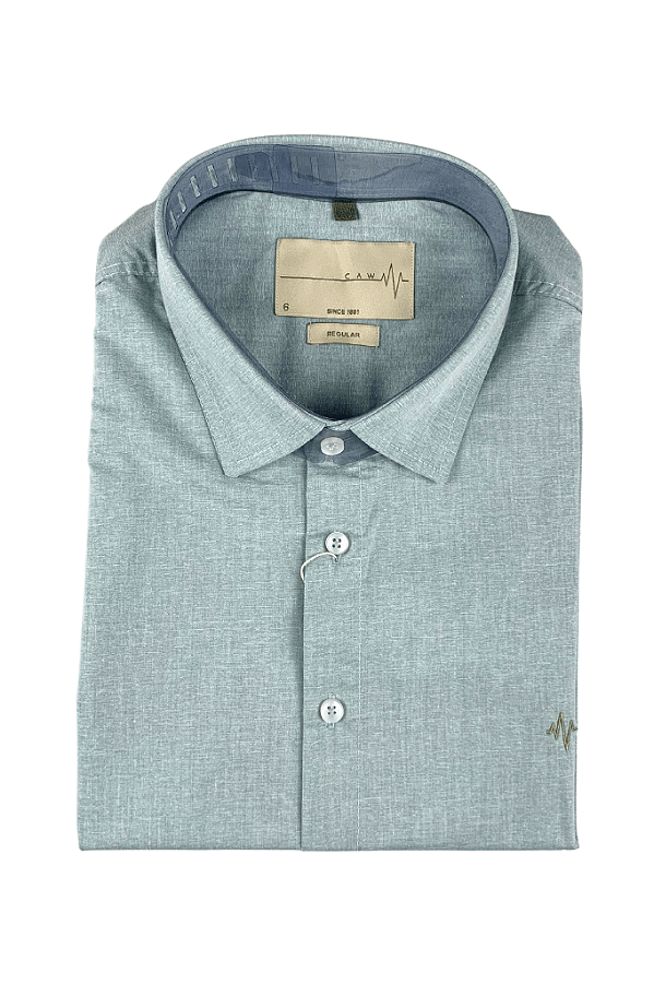 Camisa Social Tricoline Sarjado com Elastano da Caw