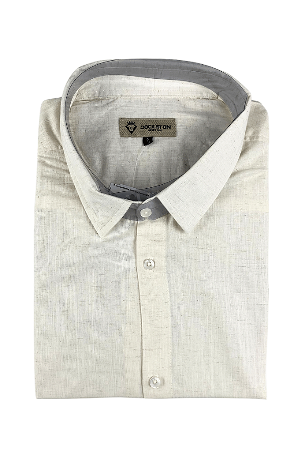 Camisa Plus Size Verano Linho Natural Manga Curta Dockston