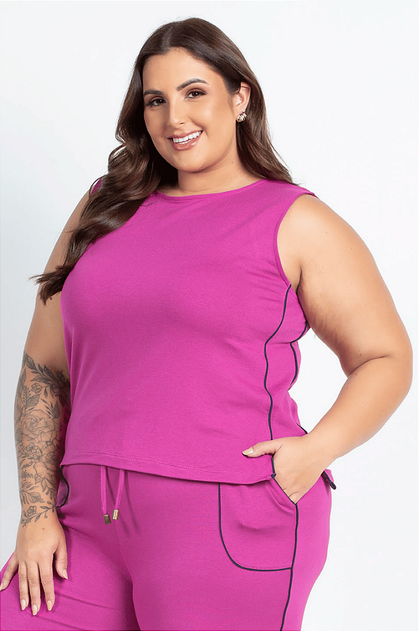 Blusa Regata Lisa Viscose Feminina Medimodas