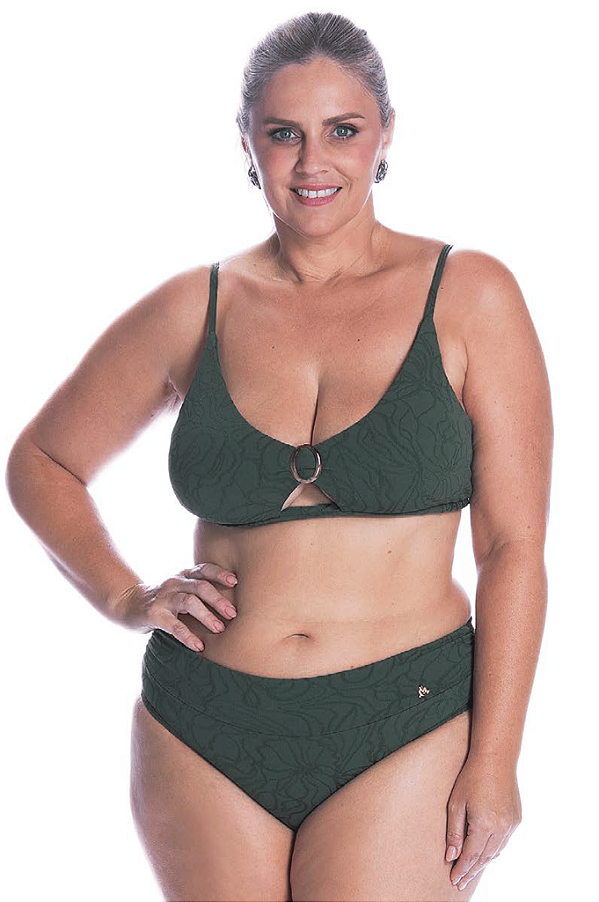 Top com Bojo Removível e Ampla Cobertura em Jacquard Duallin