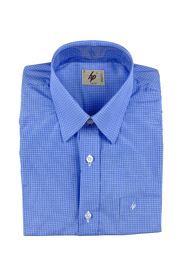 Camisa Social Masculina Manga Curta Poliester Com Algodão HP Ouro