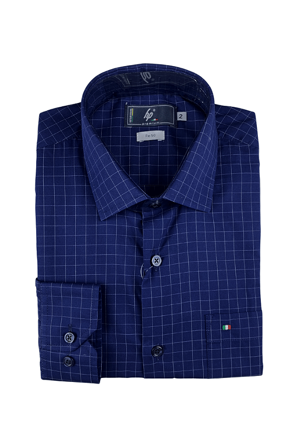 Camisa Social Manga Longa Masculina Algodão Italia HP Premium