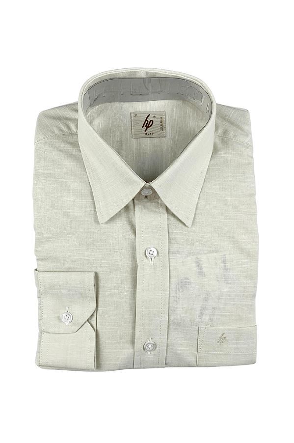 Camisa Social com Bolso Manga Longa 100% Algodão HP