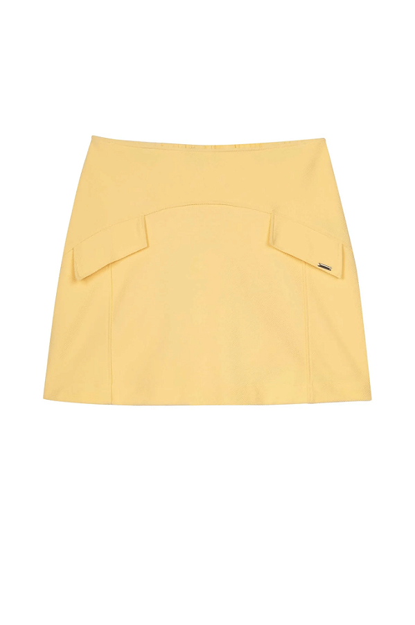 Short Saia Feminino Recortes Lapela Marialícia