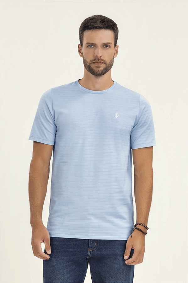 Camiseta Masculina Cotton Listrado Diâmetro