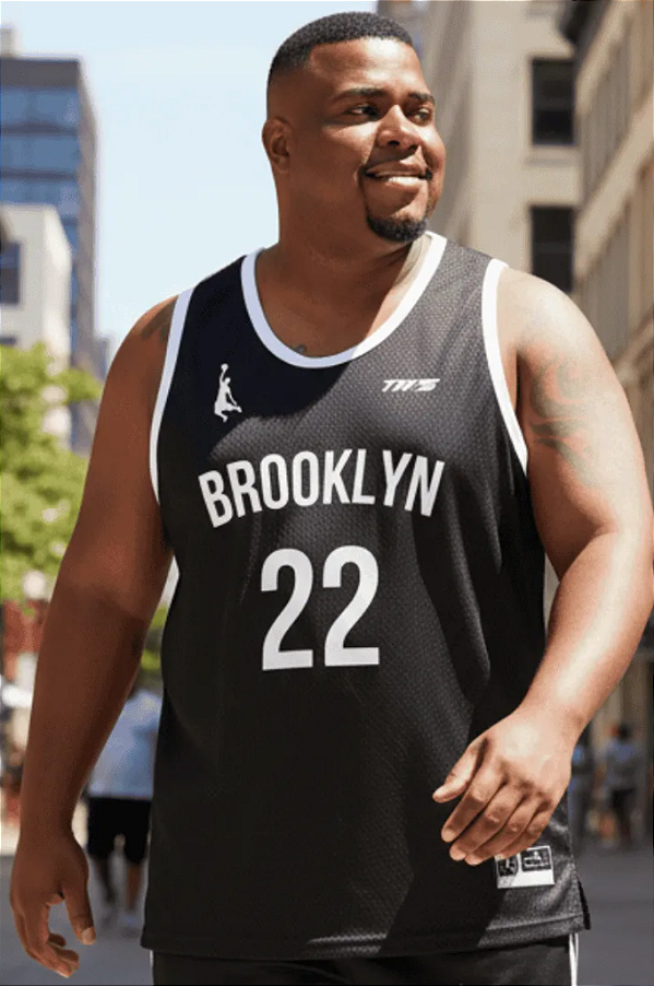 Regata Plus Size Dry-Fit Brooklyn Nets Basquete Pro Street