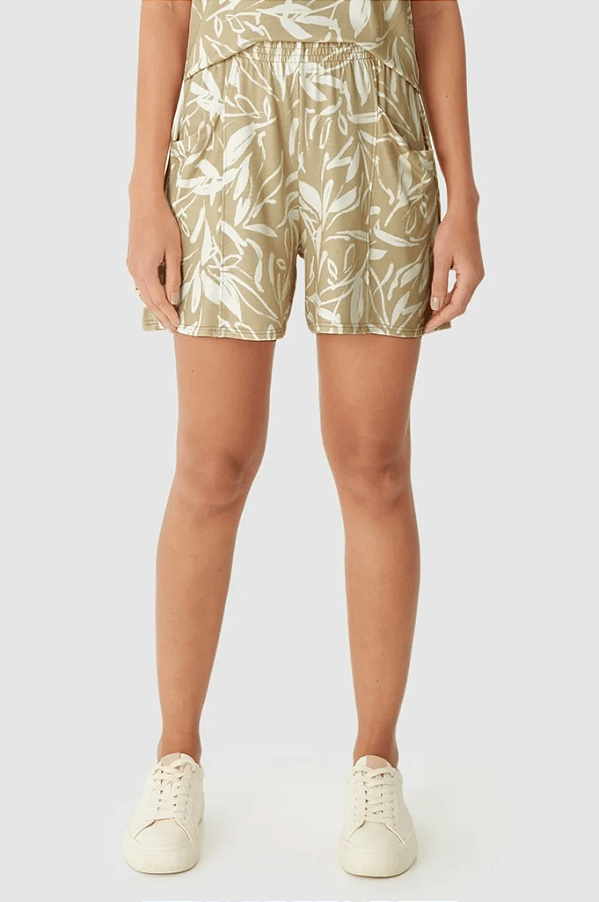 Shorts Alfaiataria Feminino Cós Elástico Em Moletinho De Viscose Malwee