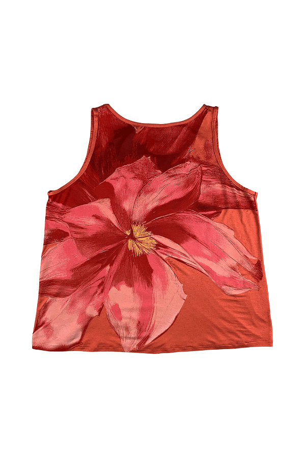 Regata Plus Size Evasê Estampada em Malha Viscolinho Stretch Malwee