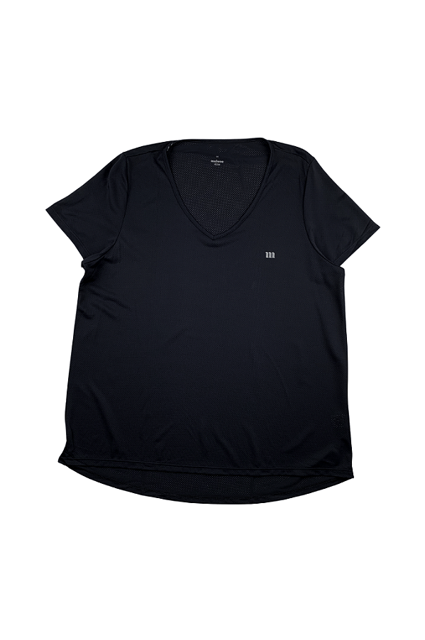 Blusa Manga Curta Feminina Gola V Mullet Dry ComFort Poliamida Malwee