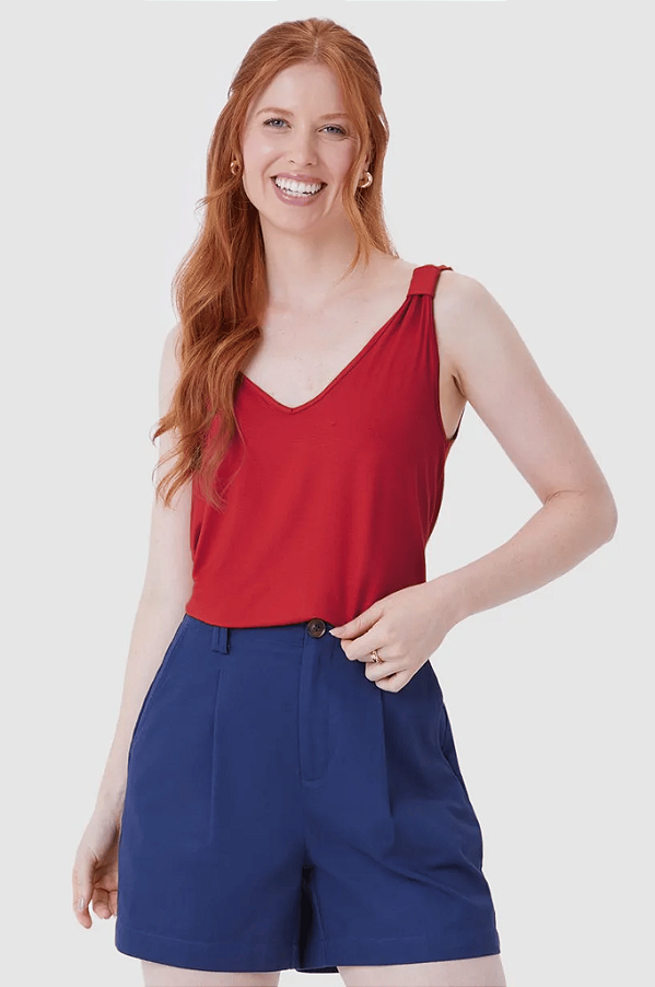 Regata Ampla Feminina Detalhe Alça Em Malha Viscose Stretch Malwee