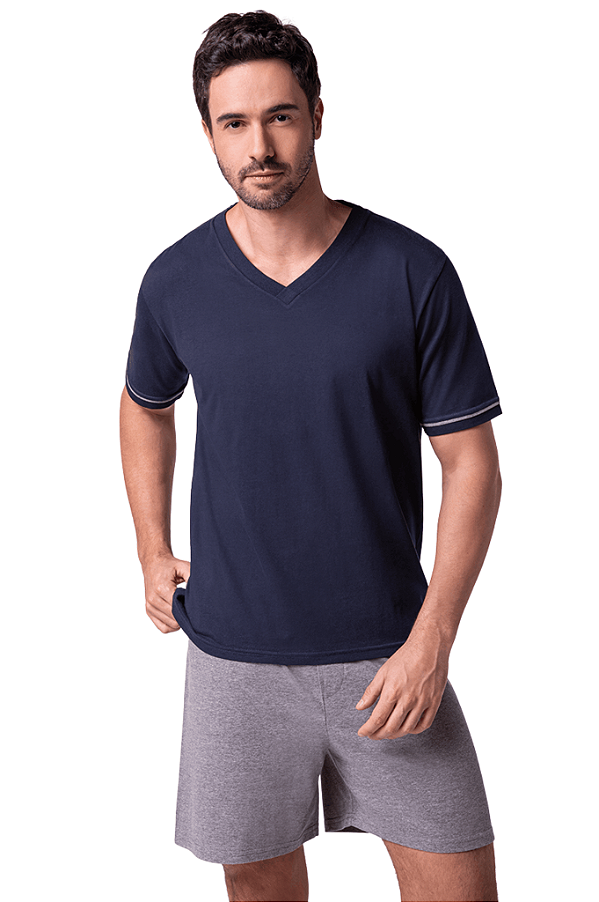 Pijama Curto Gola V Lupo