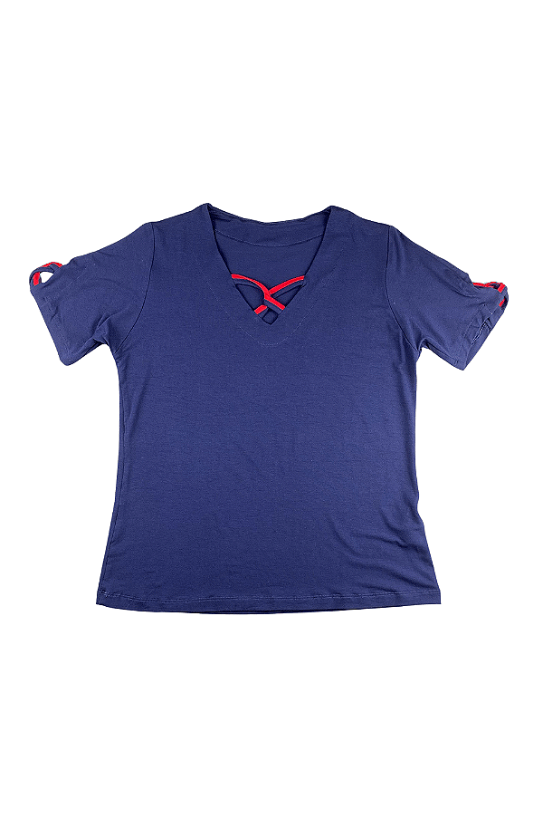 Blusa Feminina Com Detalhes na Manga e no Decote Barrielli