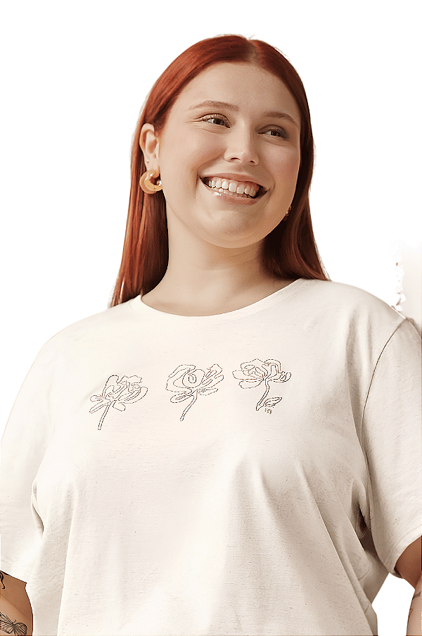 Blusa Feminina Linho Três Rosas Marialícia