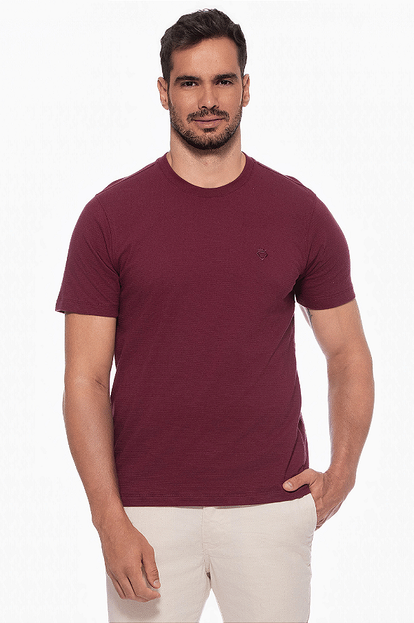 Camiseta Masculina Gola Redonda Prince em Algodão Trabalhado Dockston