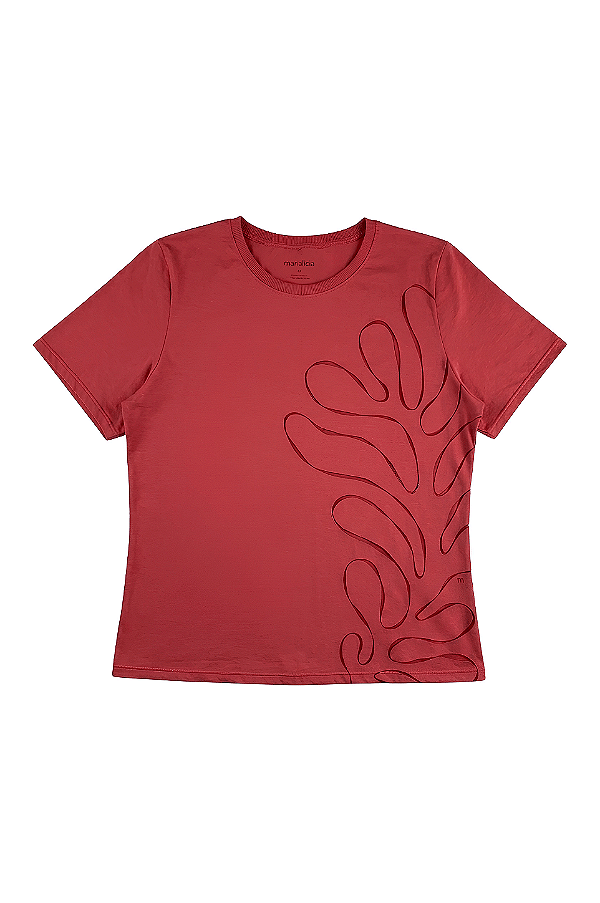 Blusa Feminina em Meia Malha Gola Redonda e Estampa Delicada MariaLícia