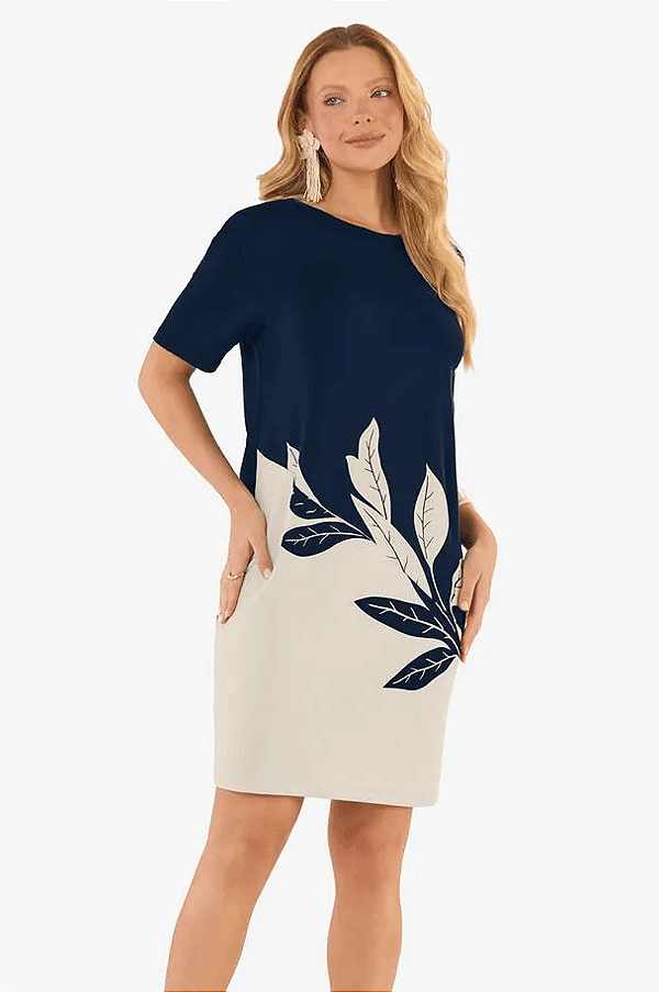 Vestido Feminino Curto em Molecotton de Viscose Rovitex