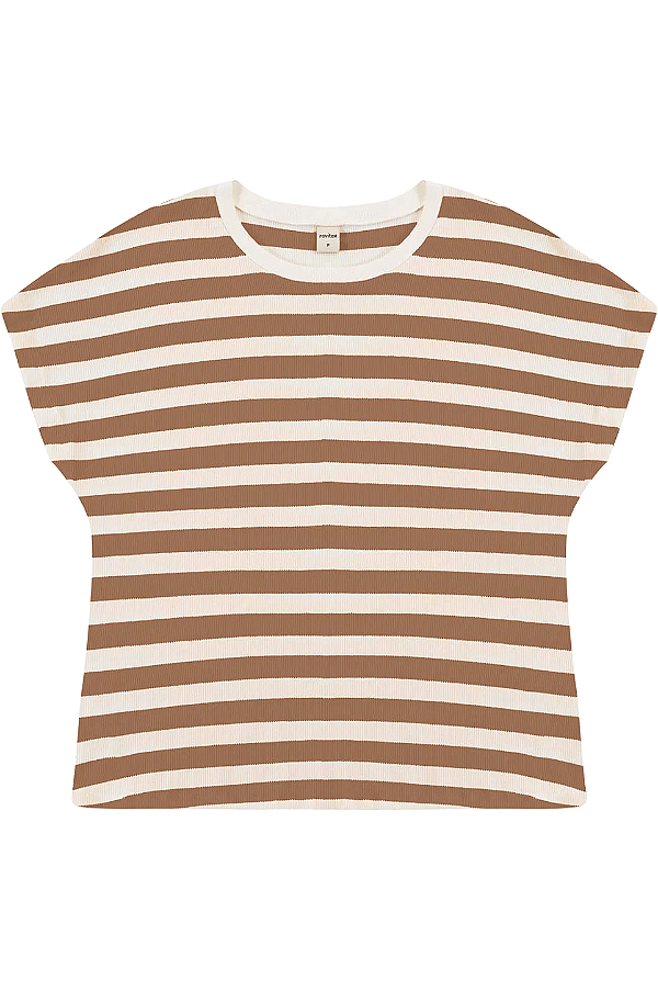 Blusa Feminina Em Ribana de Viscose Listrada Rovitex