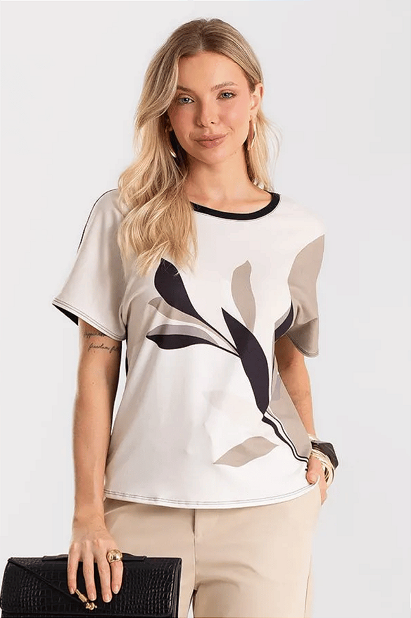 Blusa Feminina em Viscotorcion e Crepe Soft Rovitex