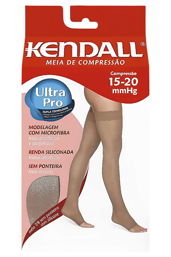 Meia 7/8 Sem Ponteira Média Compressão 15 - 20 Mmhg Kendall