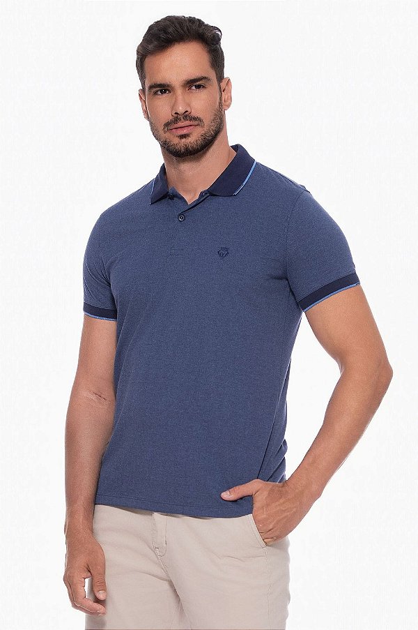 Camisa Polo Manga Curta Premium Supreme Vellutato Marinho Dockston