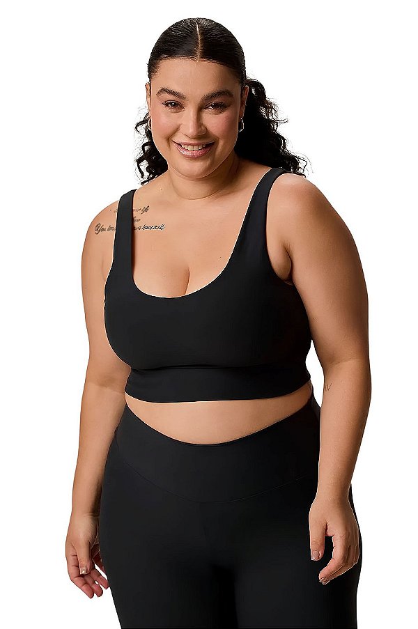 Top Regata Esportivo Plus Size Bojo Removível Em Malha Com Proteção UV50+ Active Malwee