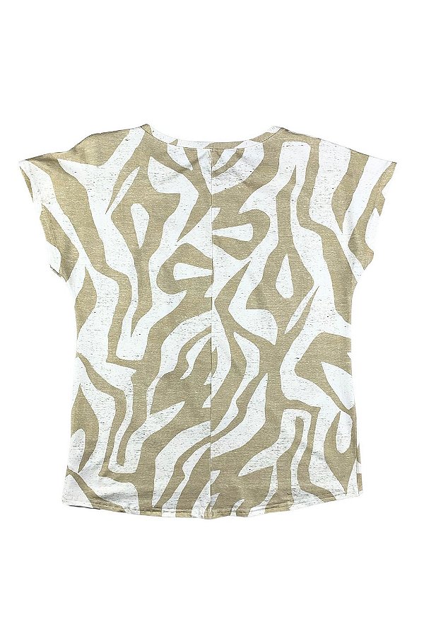 Blusa Feminina Manga Curta Regular Estampada Viscose Malwee