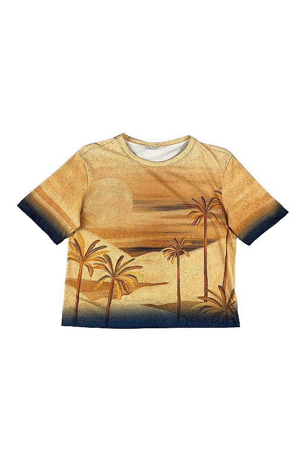 Blusa Feminina Manga Curta Regular Estampada Viscose Malwee