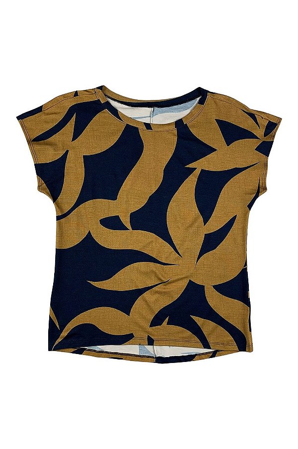 Blusa Feminina Manga Curta Regular Estampada Viscose Malwee