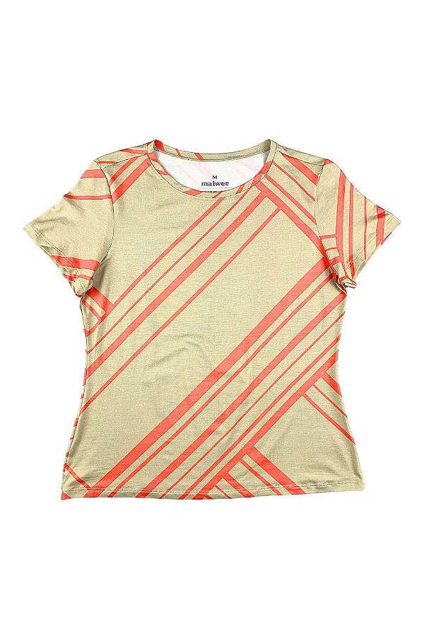 Blusa Feminina Manga Curta Slim Estampada Malwee
