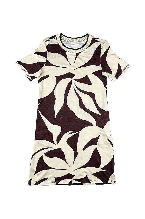 Vestido Curto Amplo Plus Size Estampado Malwee