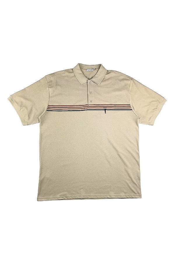 Camisa Polo Masculina Listrada Manga Curta Piquet Algodão Ferreira Mello